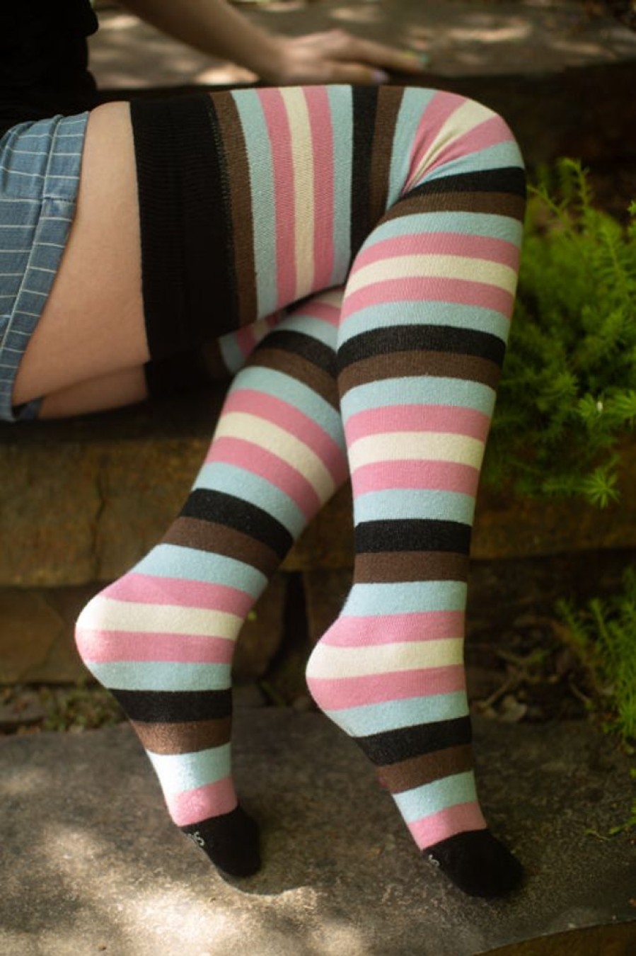 Plus Size Dreamer Socks Plus Size Thigh Highs | Extraordinary Poc-Trans Pride Thigh High