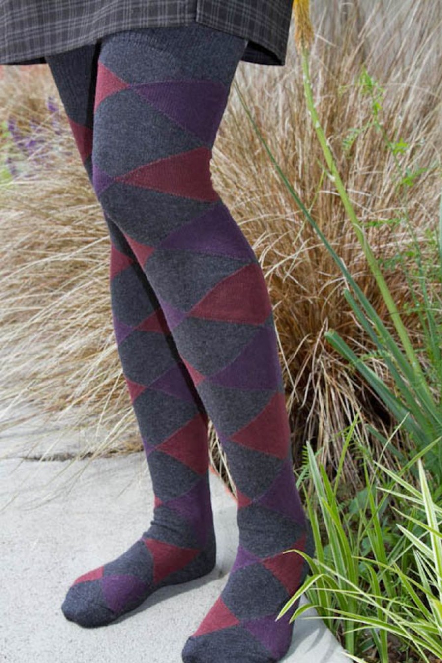 Plus Size Dreamer Socks Plus Size Over The Knee | Harlequin Diamond Otk