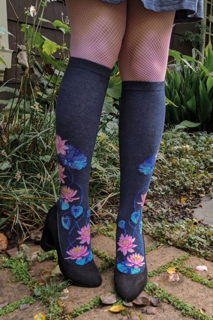 Plus Size Mod Sock Plus Size Knee Highs | Moonlight Lotus Knee High