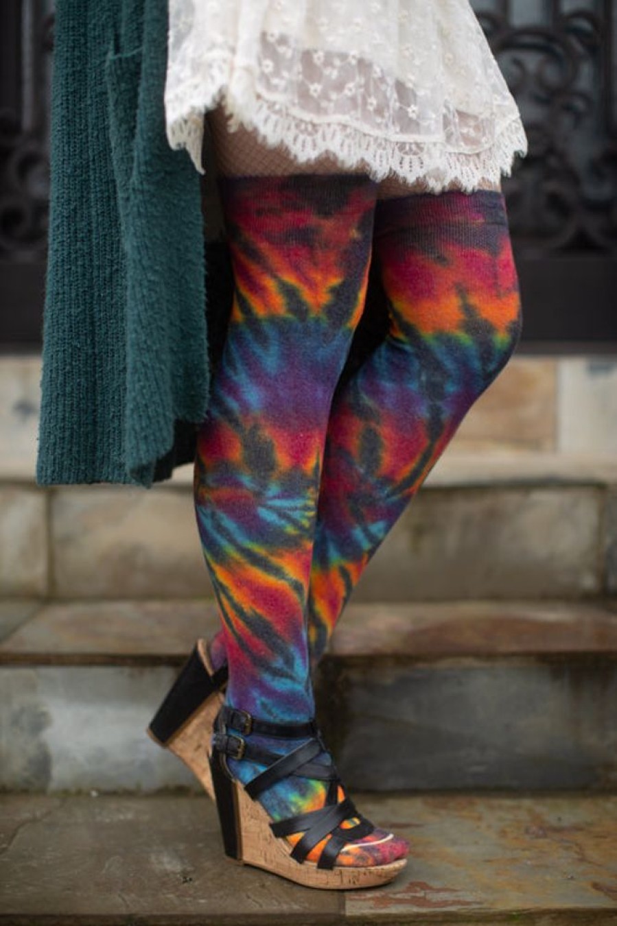 Plus Size Love Lite Precision Tie Dye Plus Size Thigh Highs | Extraordinary Tie Dye Thigh High