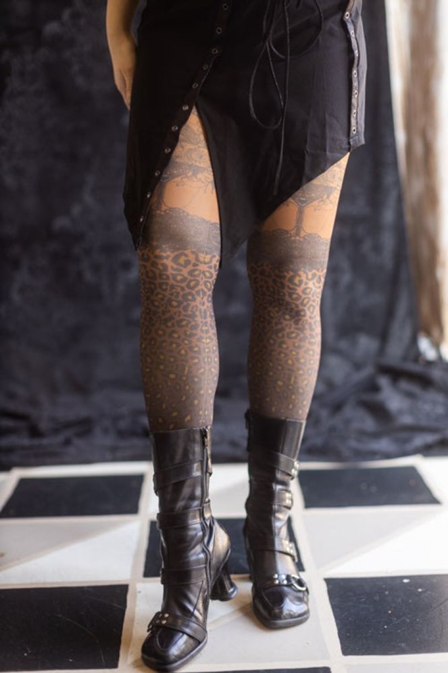 Tights & Leggings Marie Antoilette Sheer To Waist Tights | Leopardo Printed Tights