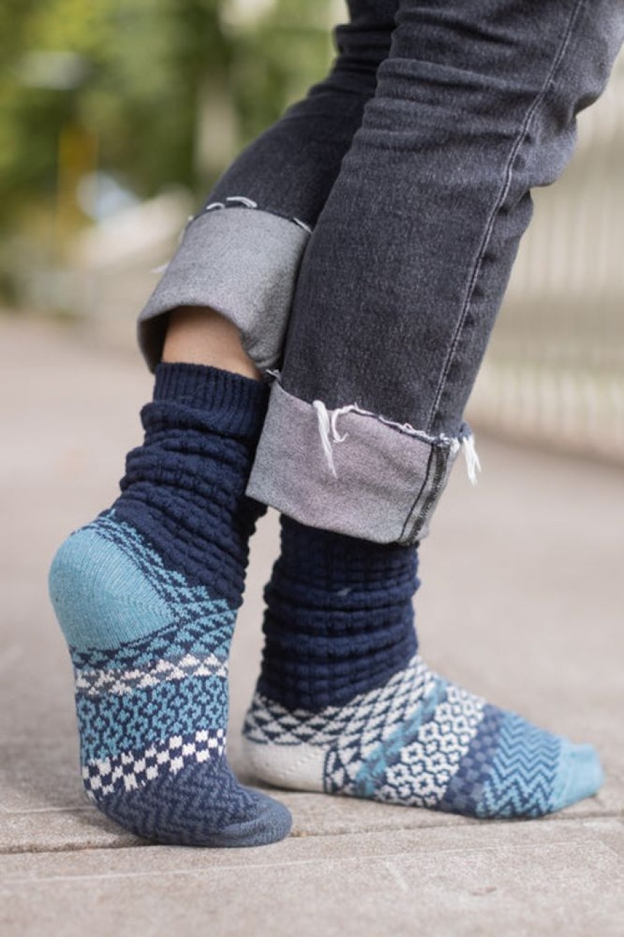 Socks Solmate Crew Socks | Cerulean Slouch Sock