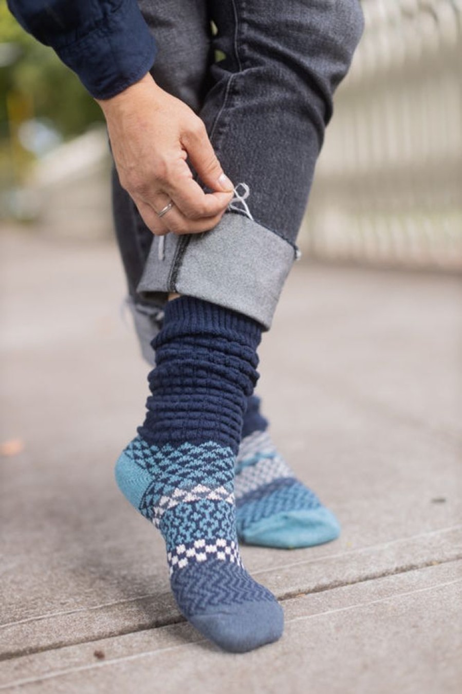 Socks Solmate Crew Socks | Cerulean Slouch Sock