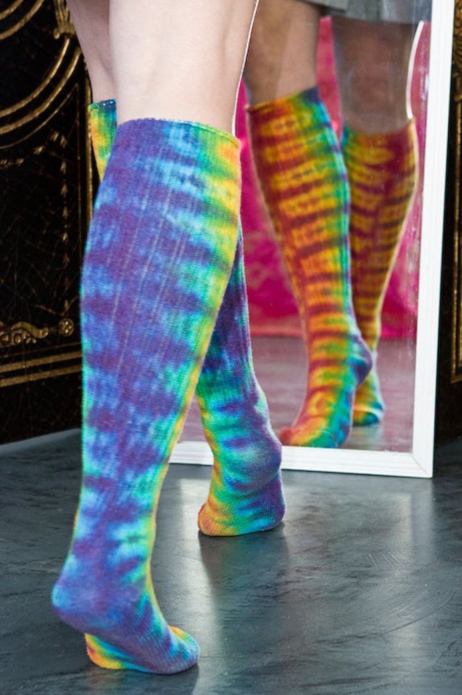 Plus Size Love Lite Precision Tie Dye Plus Size Knee Highs | Tie Dye Cotton Slouches