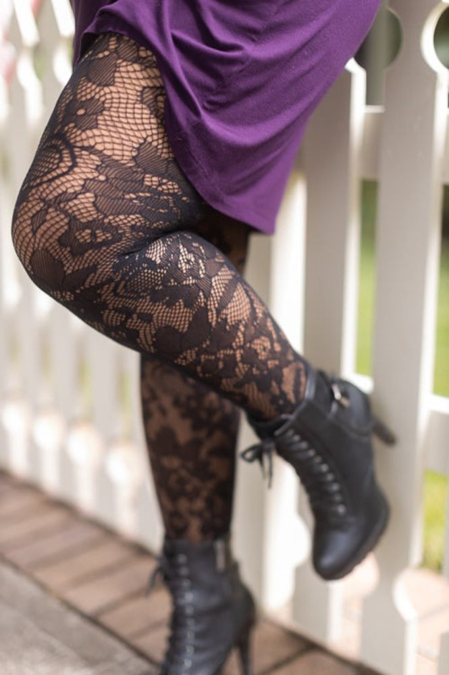 Tights & Leggings Killer Legs Sheer To Waist Tights | Plus Size Floral Lace Fishnet Tights