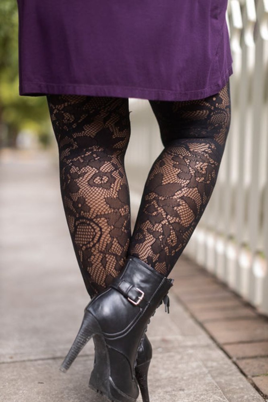 Tights & Leggings Killer Legs Sheer To Waist Tights | Plus Size Floral Lace Fishnet Tights