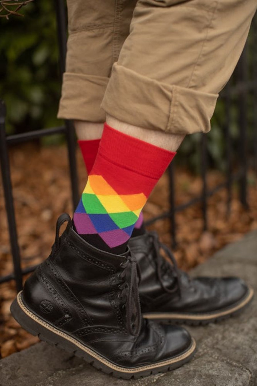 Socks Happy Socks Crew Socks | Pride Faded Diamond Crew