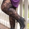 Plus Size Killer Legs Plus Size Tights | Plus Size Floral Lace Fishnet Tights