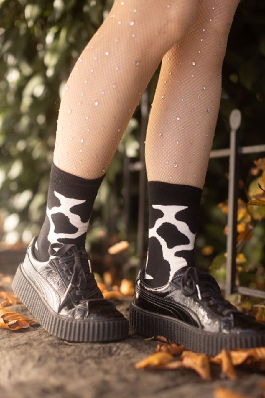 Socks Happy Socks Crew Socks | Cow Print Crew