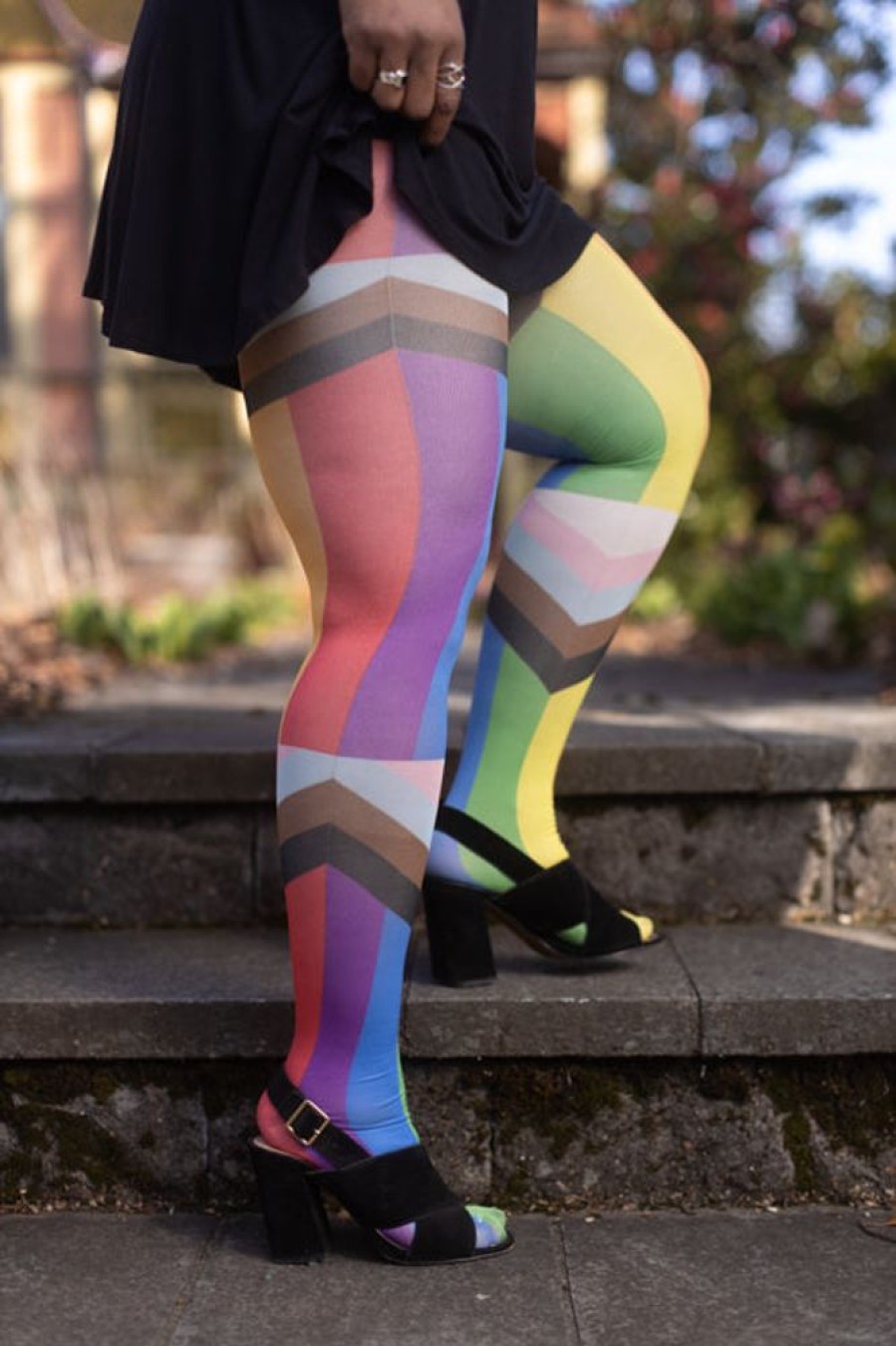 Tights & Leggings Tabbisocks Sheer To Waist Tights | Plus Size Progress Flag Printed Tights