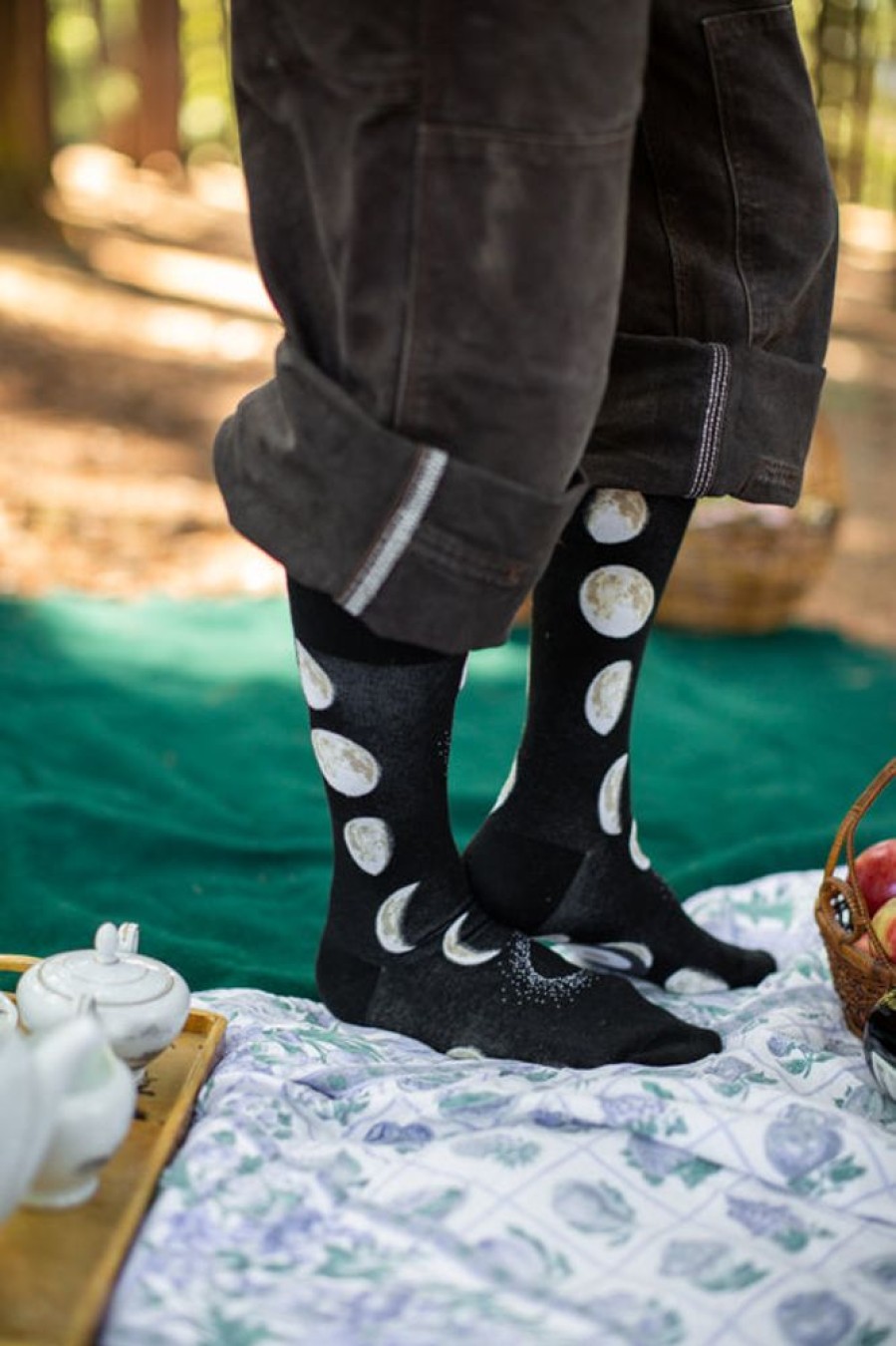 Plus Size Mod Sock Plus Size Crew Socks | Moon Phases Crew