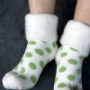 Plus Size Outer Gear Plus Size Crew Socks | New Zealand Bed Socks With Polka Dots