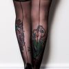 Plus Size Kix'ies Plus Size Stockings | Lois Sheer Backseam Thigh High With Stay-Up Top