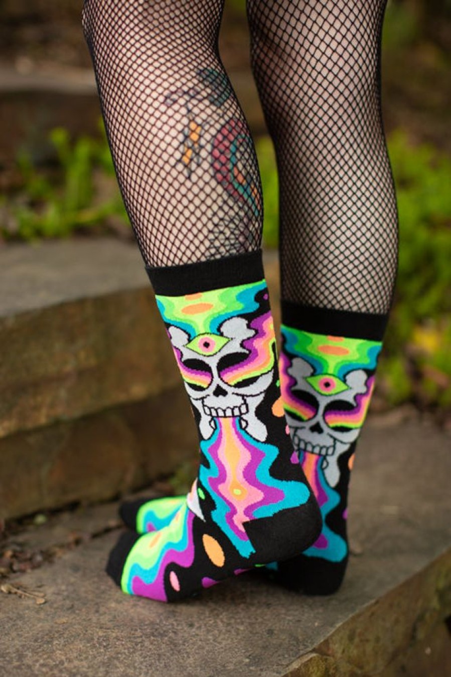 Plus Size Gumball Poodle Plus Size Crew Socks | Oliver Hibert Eye Of The Doomed Crew