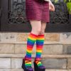 Plus Size Mod Sock Plus Size Knee Highs | Classic Rainbow Striped Knee High