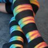 Socks Love Lite Precision Tie Dye Thigh Highs | Extraordinary Tie Dye Stripes