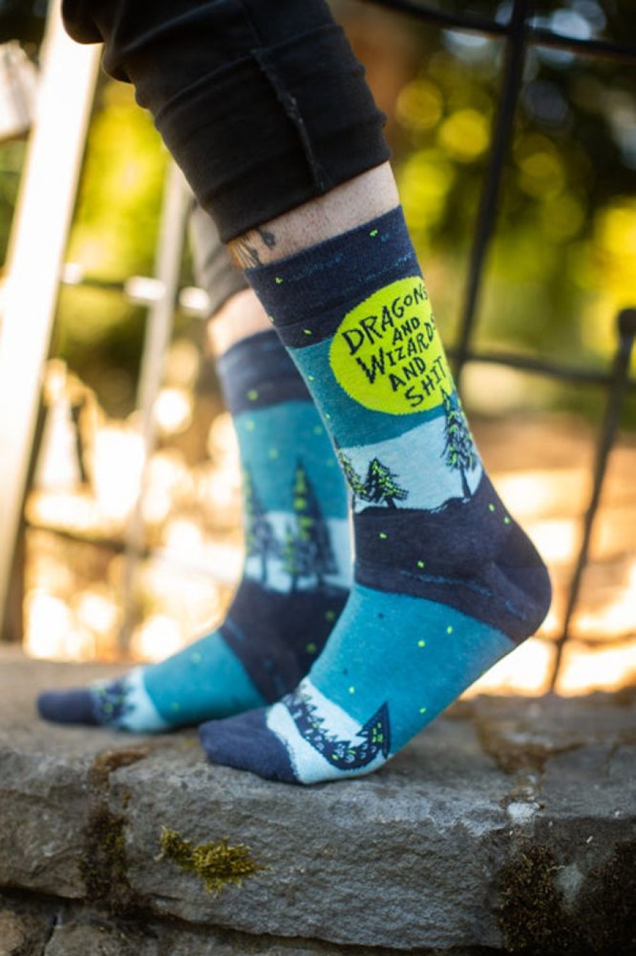 Socks BlueQ Midcalves | Dragons & Wizards & Shit Crew