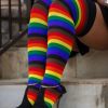 Socks Dreamer Socks Thigh Highs | Philly Rainbow Thigh High Socks