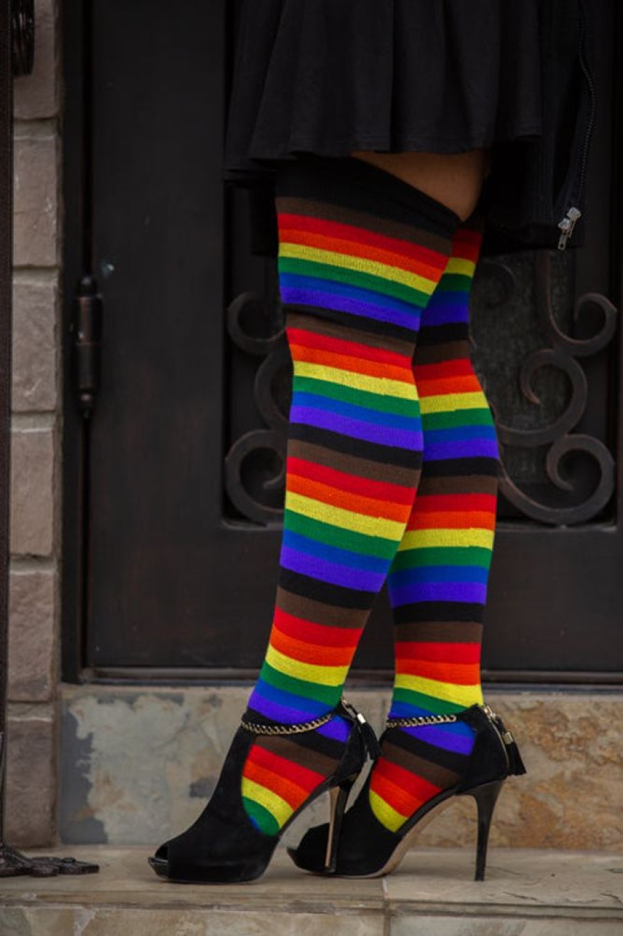 Socks Dreamer Socks Thigh Highs | Philly Rainbow Thigh High Socks