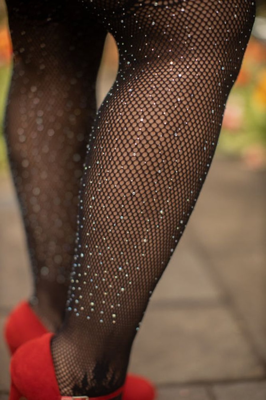 Plus Size Leg Avenue Plus Size Thigh Highs | Plus Size Rhinestone Lace Top Fishnet Stockings With Attached Garter