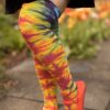 Socks Love Lite Precision Tie Dye Thigh Highs | Extraordinarily Longer Tie Dye Waffle Thigh High