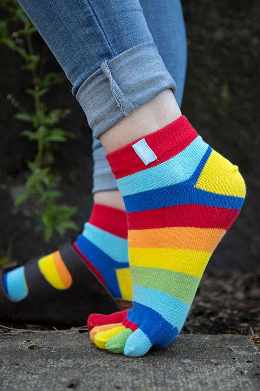 Socks ToeToe Anklets | Rainbow Striped Anklet Toe Socks