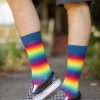 Socks Mod Sock Midcalves | Rainbow Gradient Stripe Crew