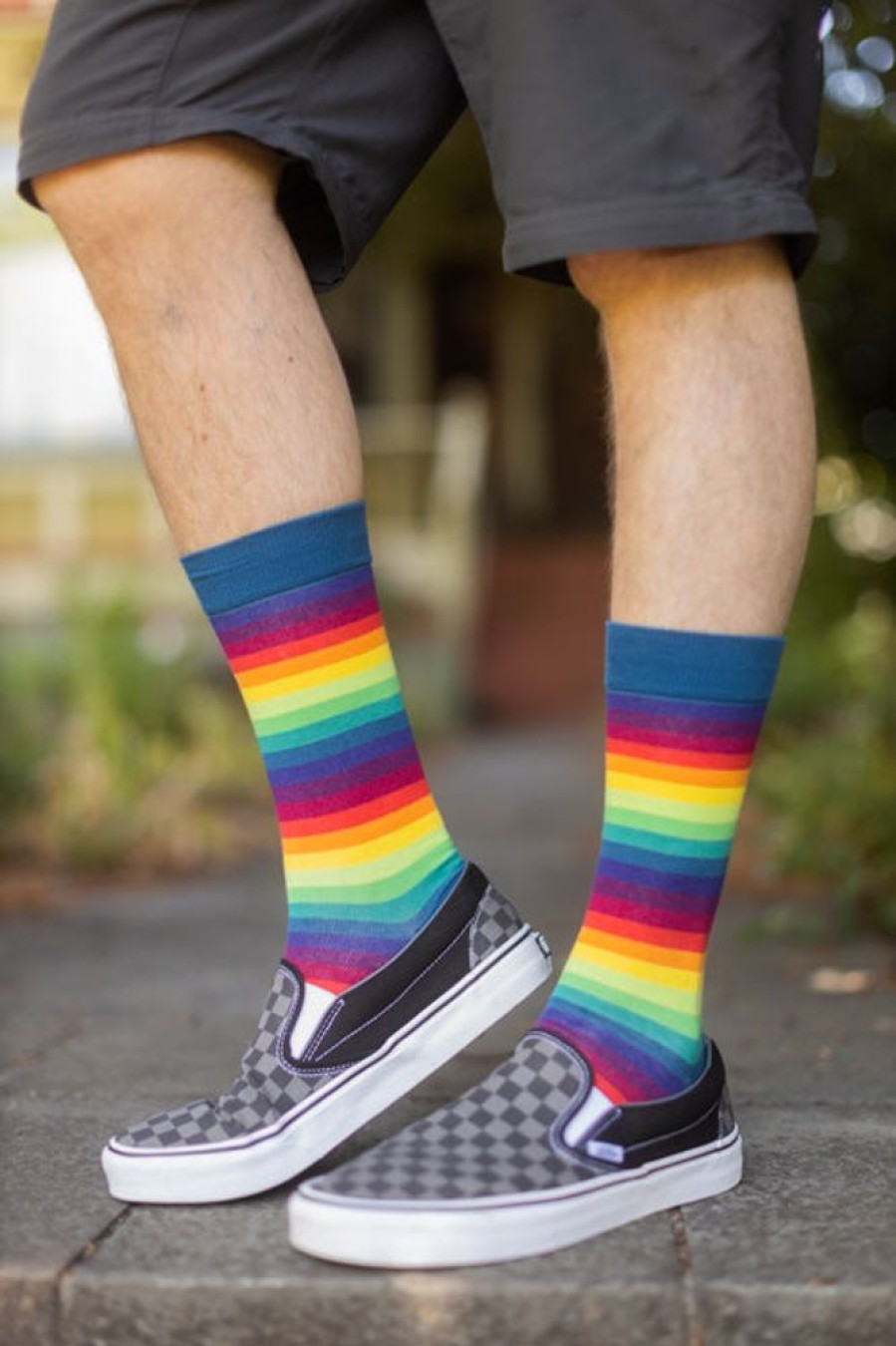 Socks Mod Sock Midcalves | Rainbow Gradient Stripe Crew