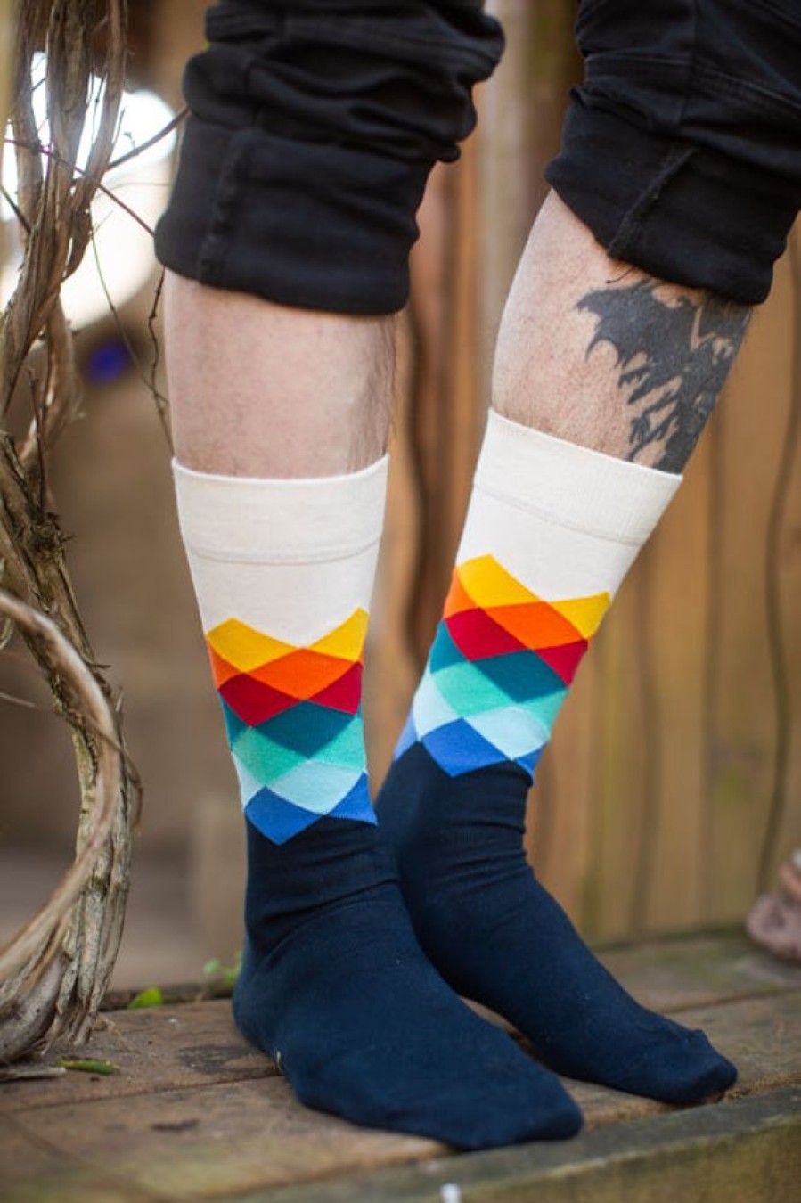 Socks Happy Socks Midcalves | Faded Diamond Crew