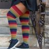 Plus Size Dreamer Socks Plus Size Thigh Highs | Extraordinarily Longer Harvest Rainbow Socks