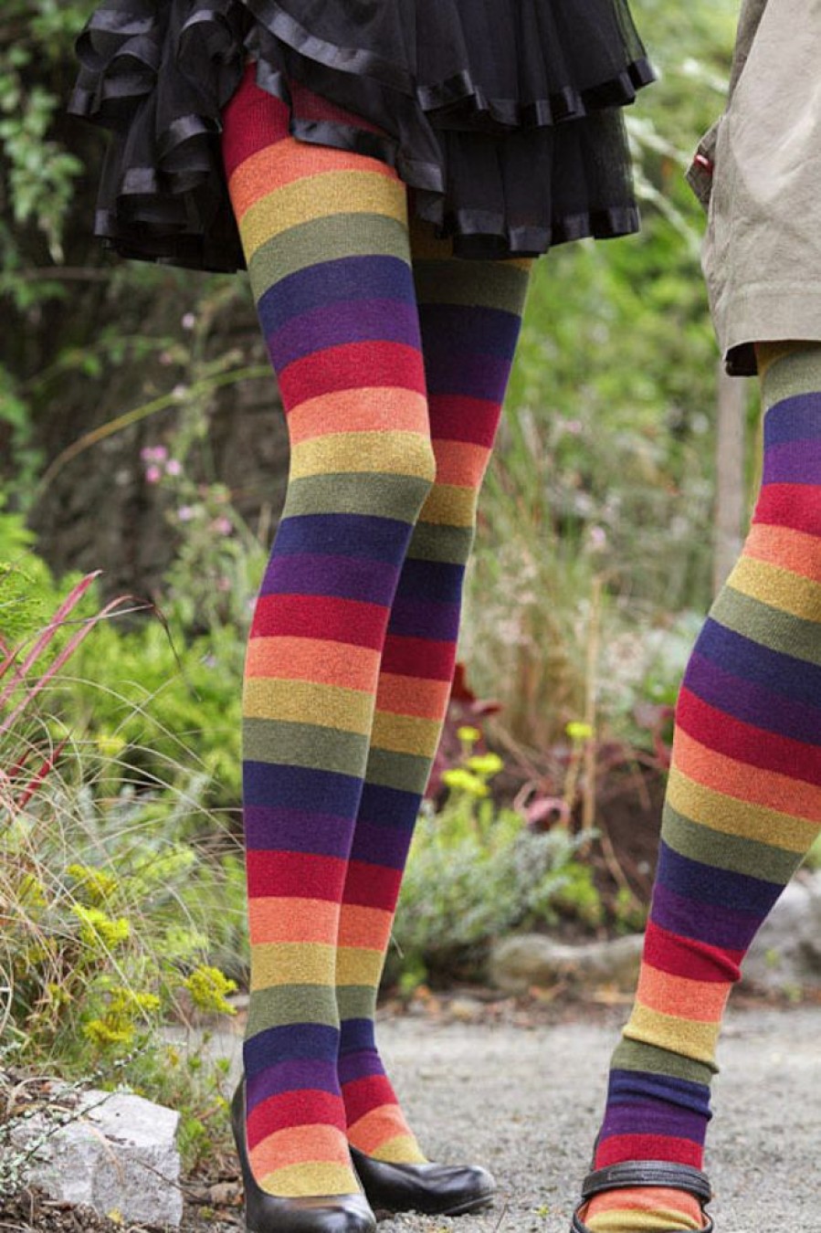 Plus Size Dreamer Socks Plus Size Thigh Highs | Extraordinarily Longer Harvest Rainbow Socks