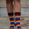 Plus Size Dreamer Socks Plus Size Crew Socks | Philly Rainbow Crew Socks