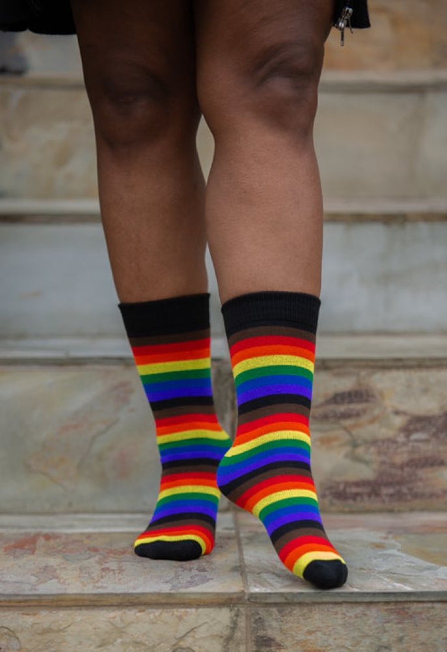 Plus Size Dreamer Socks Plus Size Crew Socks | Philly Rainbow Crew Socks