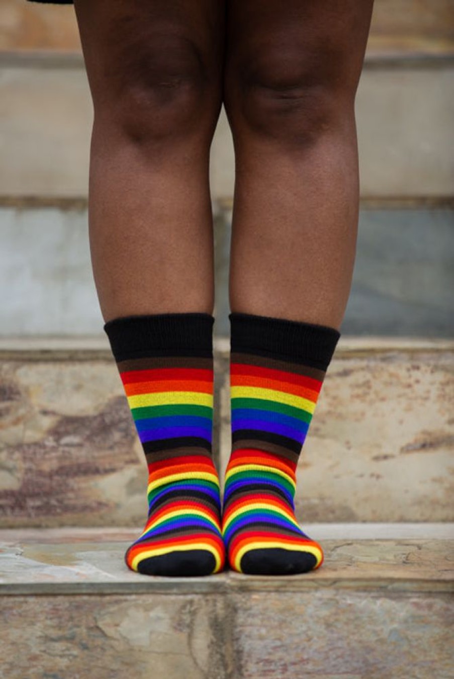 Plus Size Dreamer Socks Plus Size Crew Socks | Philly Rainbow Crew Socks