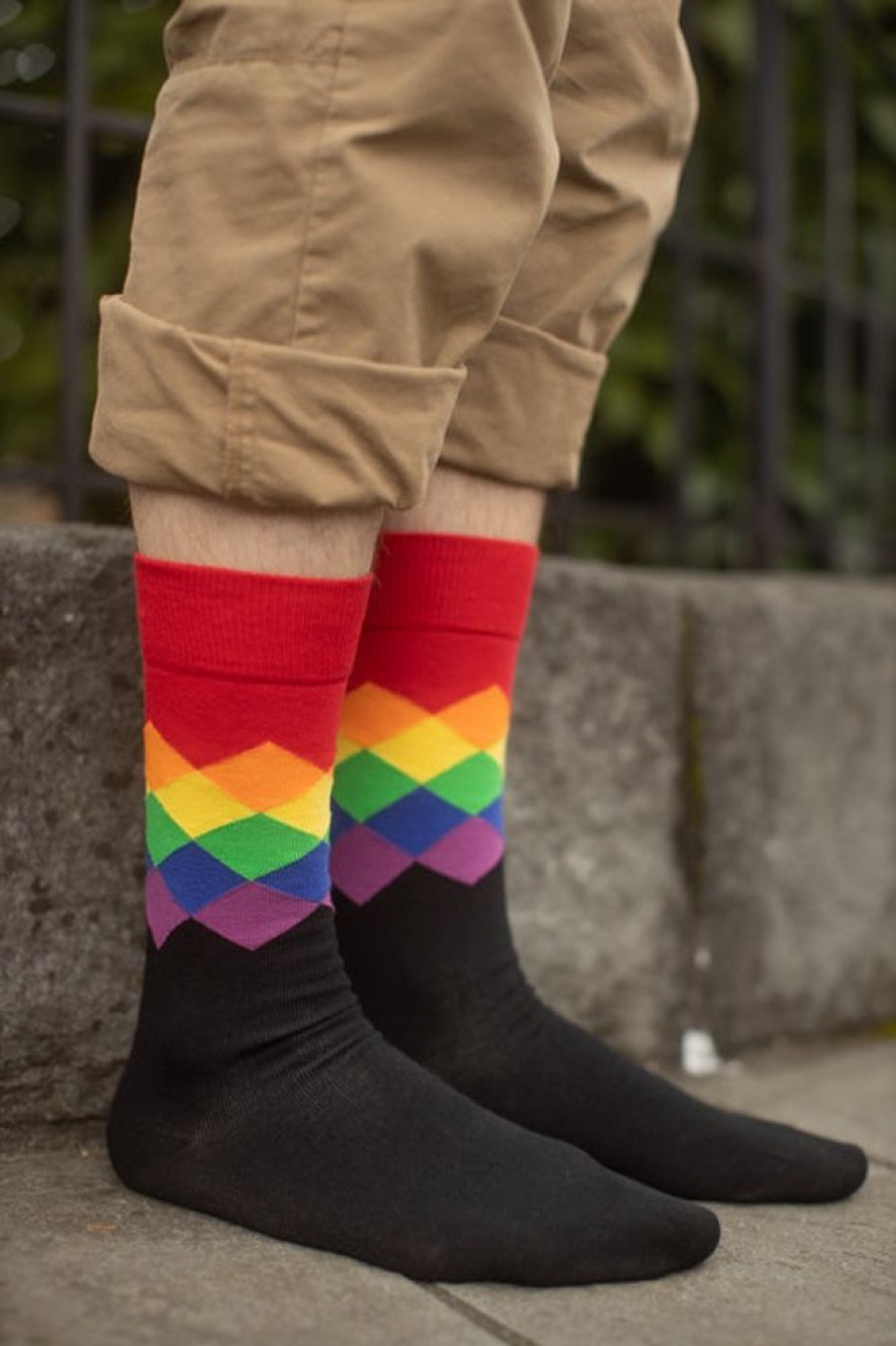 Socks Happy Socks Midcalves | Pride Faded Diamond Crew