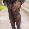 Tights & Leggings Killer Legs Fishnet Tights | Plus Size Delicate Floral Lace Net Tights