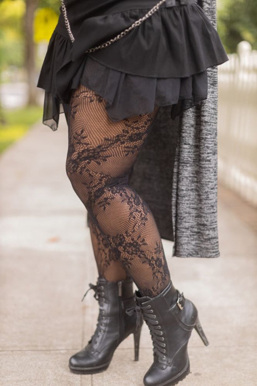 Tights & Leggings Killer Legs Fishnet Tights | Plus Size Delicate Floral Lace Net Tights