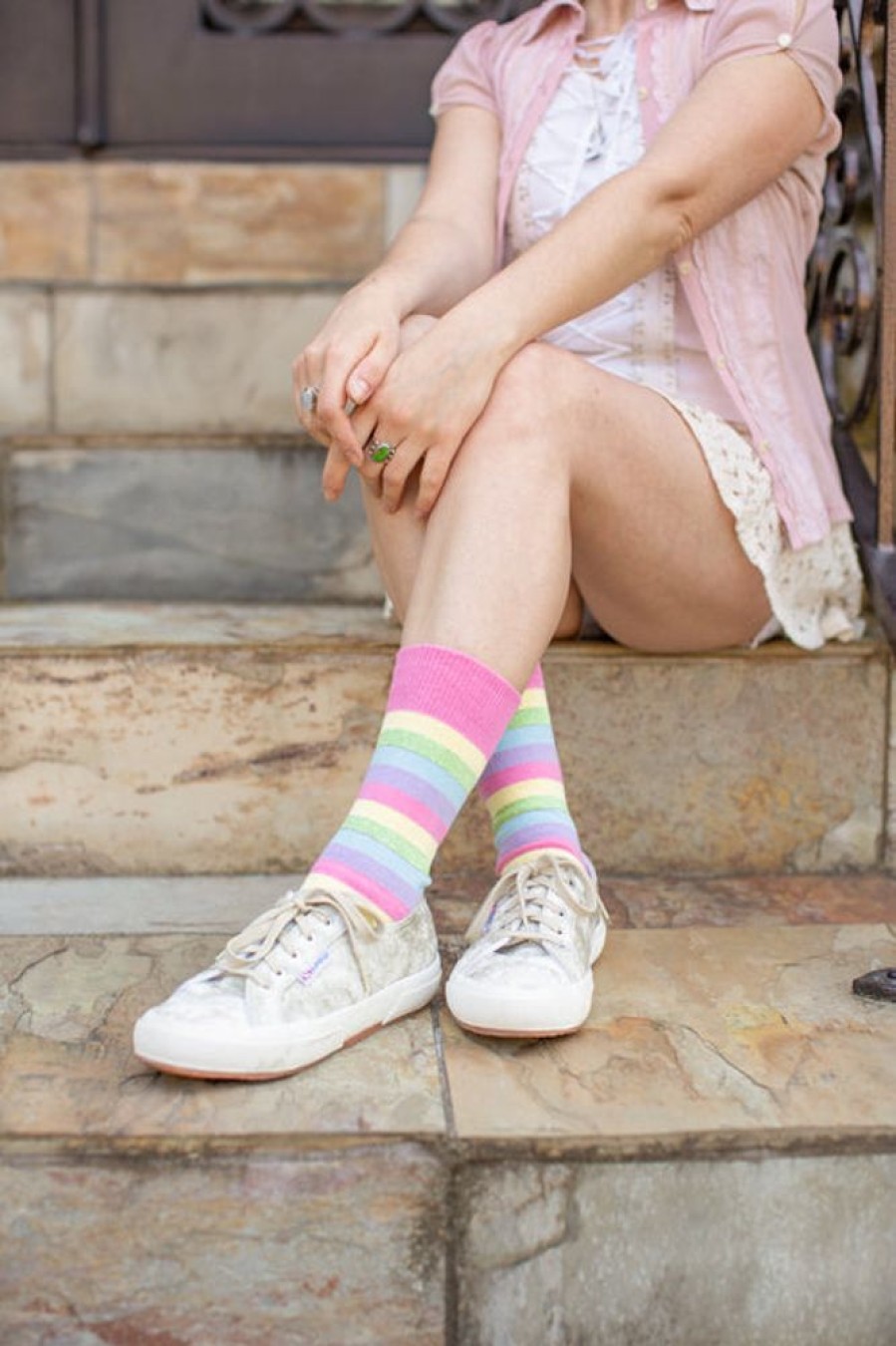 Socks Dreamer Socks Crew Socks | Candy Pastel Rainbow Crew Socks