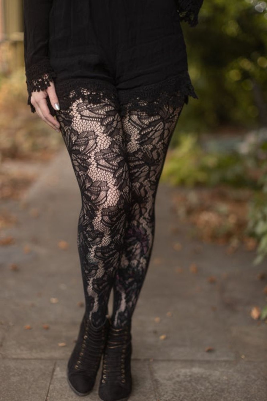 Tights & Leggings Killer Legs Sheer To Waist Tights | Illustrated Flora Net Tights