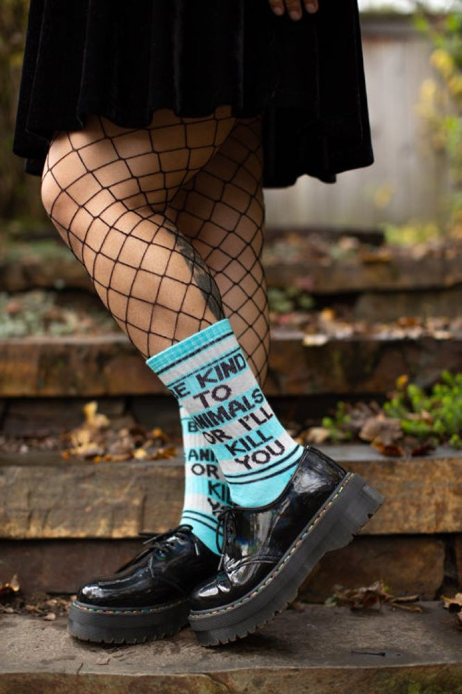 Socks Gumball Poodle Crew Socks | Be Kind To Animals Or I'Ll Kill You Crew