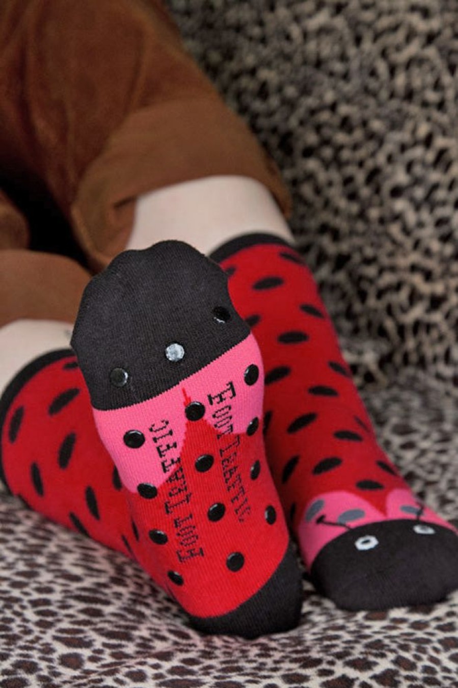 Socks Foot Traffic Crew Socks | Ladybug Slipper Socks