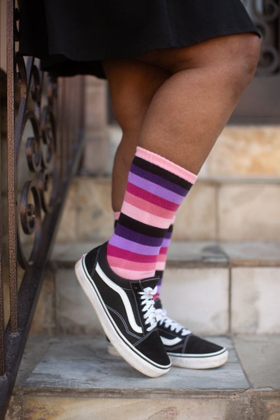 Socks Foot Traffic Toe Socks | Pink Rainbow Toe Socks