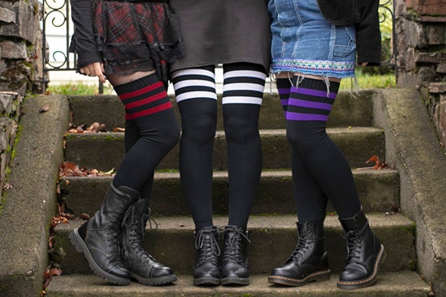 Plus Size Dreamer Socks Plus Size Thigh Highs | Americana Gothic Thigh High Socks