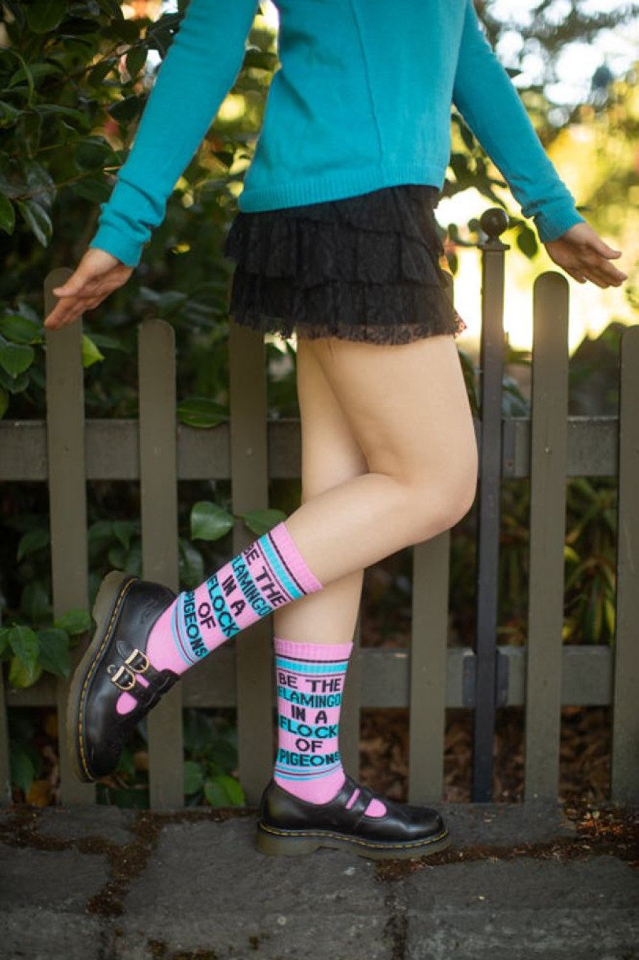 Socks Gumball Poodle Crew Socks | Be The Flamingo In The Flock Of Pigeons Crew