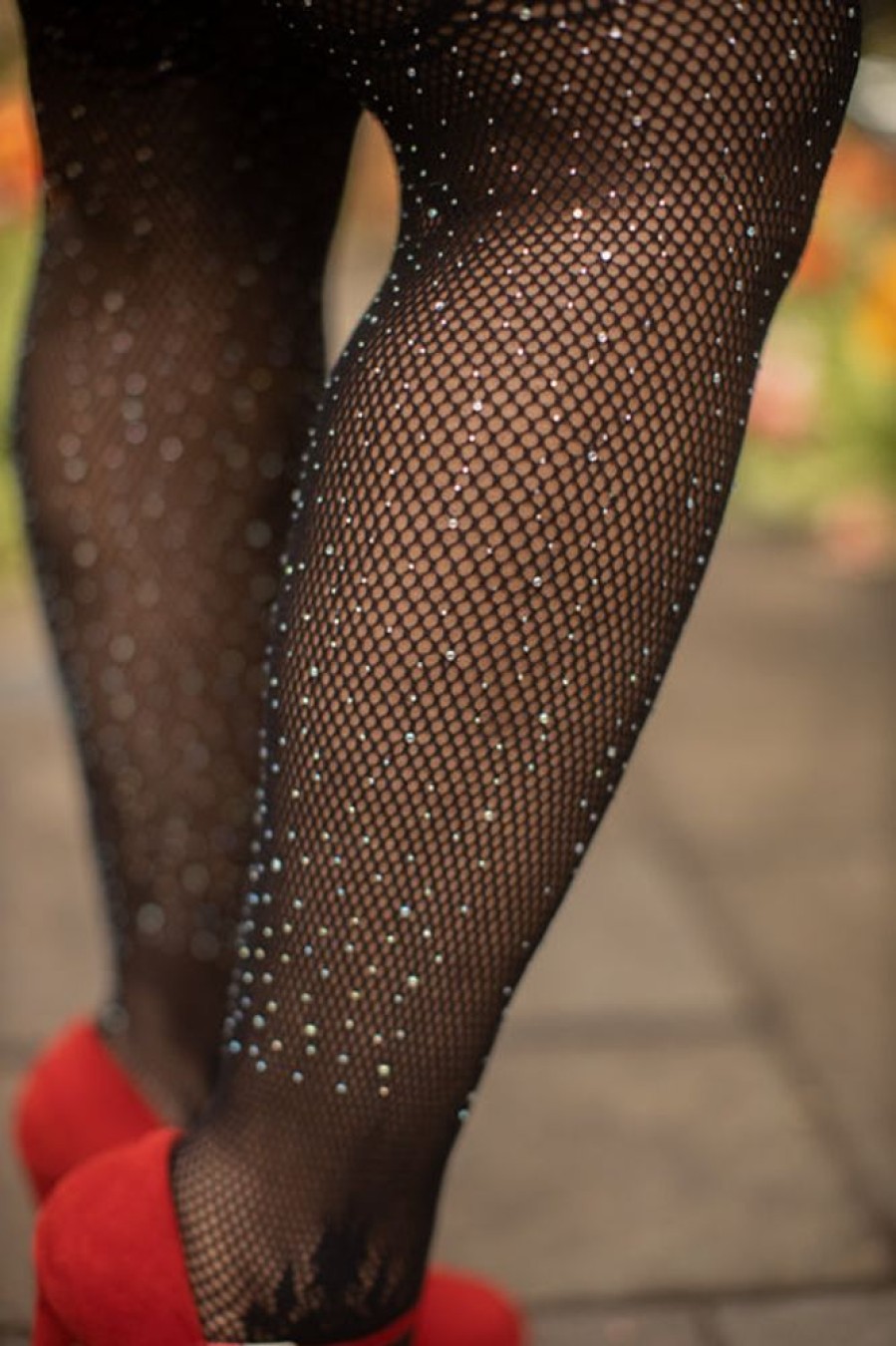 Socks Leg Avenue Thigh Highs | Plus Size Rhinestone Lace Top Fishnet Stockings With Attached Garter