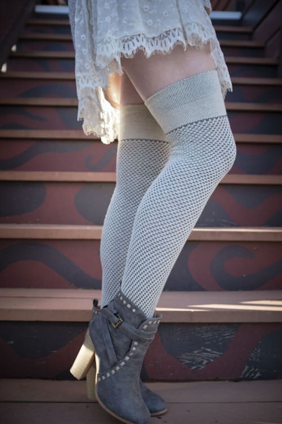 Plus Size Dreamer Socks Plus Size Thigh Highs | Extraordinary Wool Waffle Thigh High