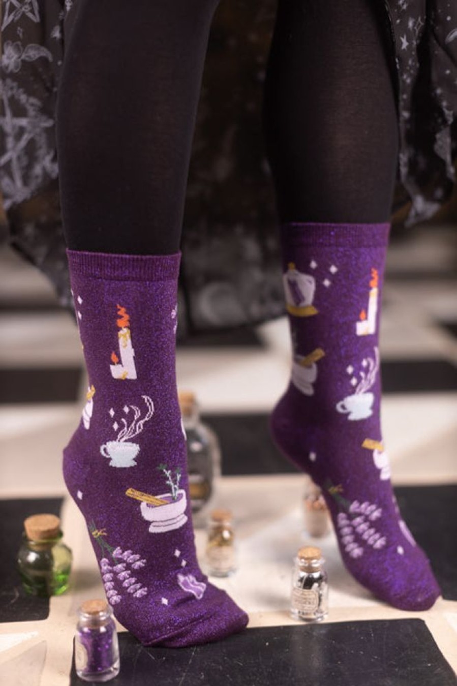 Socks Sock It To Me Crew Socks | Lotions And Potions Shimmer Crew