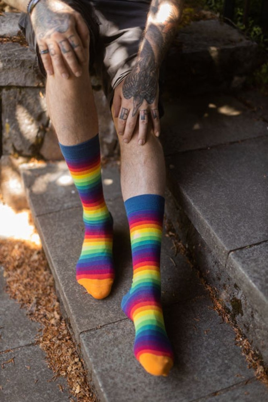 Socks Mod Sock Crew Socks | Rainbow Gradient Stripe Crew