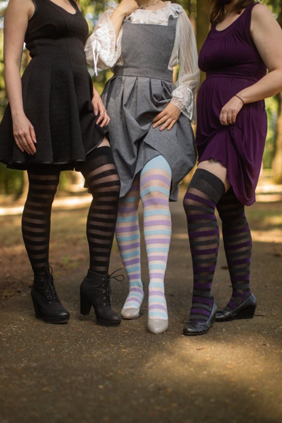 Socks Dreamer Socks Thigh Highs | Extraordinary Gossamer Stripes Thigh High