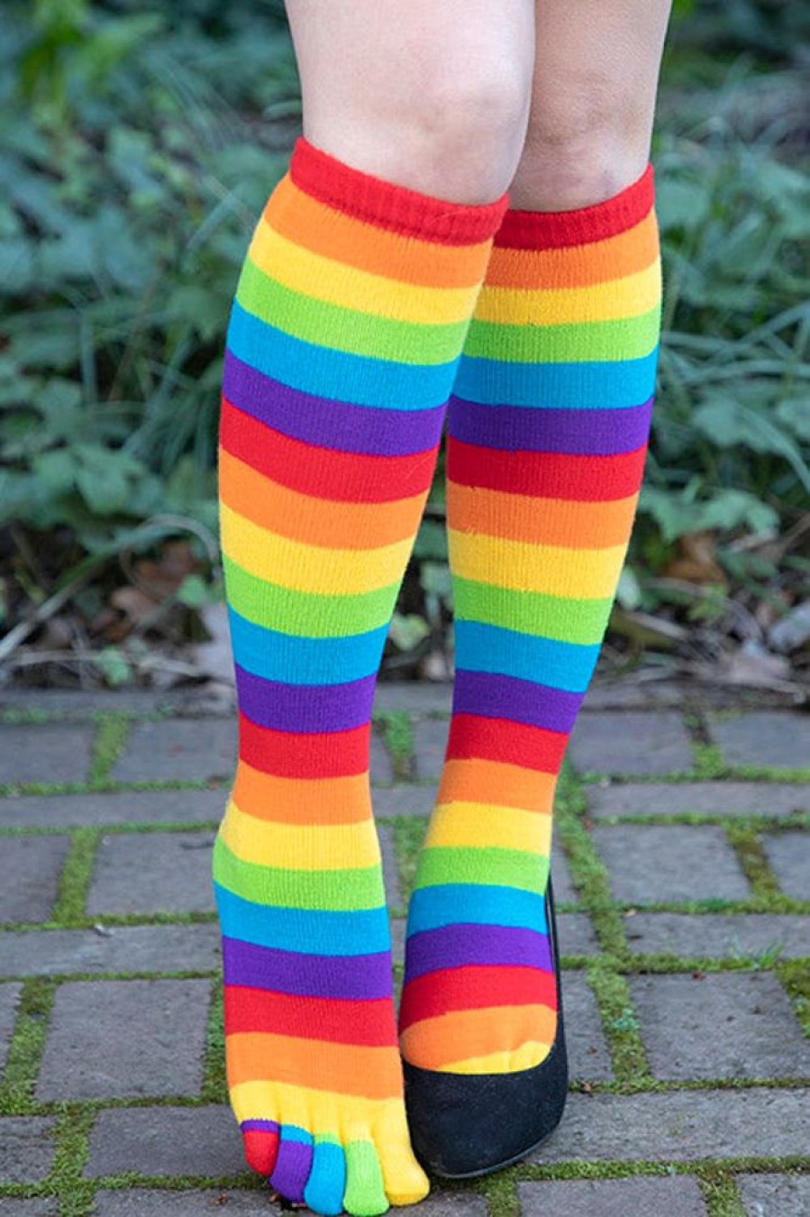 Socks Foot Traffic Knee Highs | Rainbow Toe Socks